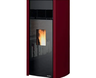 Stufa a pellet Palazzetti Ecofire Bianca Lux 12 Rossa in acciaio da 12 kW