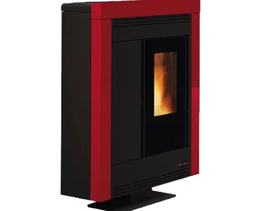 Stufa a pellet canalizzata Extraflame Souvenir Steel Bordeaux 10,2 kW