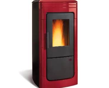 Termostufa a pellet Extraflame Liliana Idro Bordeaux in maiolica da 23 kW